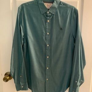 Original Penguin Men’s Button-Down, Size S, Green Solid